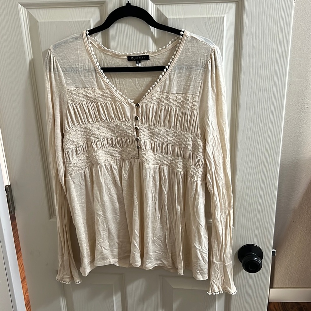 Light Cream Long Sleeve Top